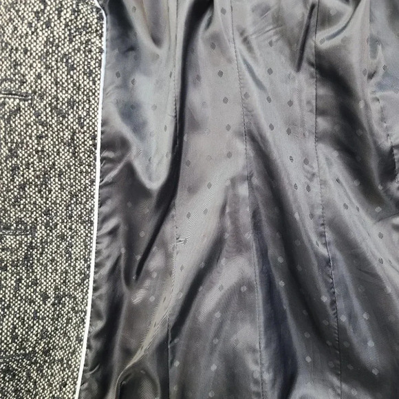 Jessica Simpson Black White Boucle Tweed Fit Flare Bell Sleeve Coat Y2K XS - Picture 13 of 16